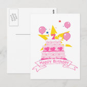 7歳のお誕生日ケーキ ポストカード (正面/裏面)