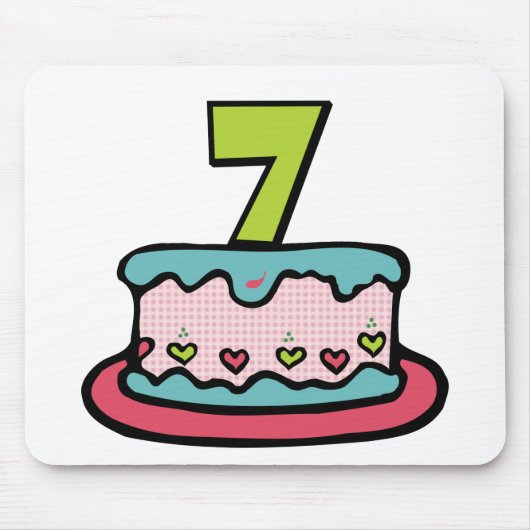 7歳のお誕生日ケーキ マウスパッド (正面)