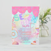 7歳のとってもかわいいマシュマロの招待状 招待状 (スタンド正面)