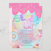 7歳のとってもかわいいマシュマロの招待状 招待状 (正面/裏面)