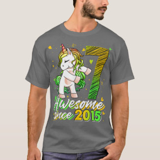 7歳のギフトユニコーン浮き7誕生日ギ Tシャツ