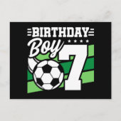 7歳のサッカーパーティー 誕生日ボーイ 7歳の誕生日 ポストカード (正面)