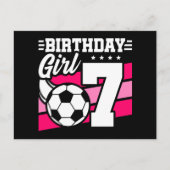 7歳のサッカーパーティー 誕生日 女の子 ポストカード (正面)