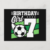 7歳のサッカーパーティー 7歳の誕生日 女の子 ポストカード (正面)