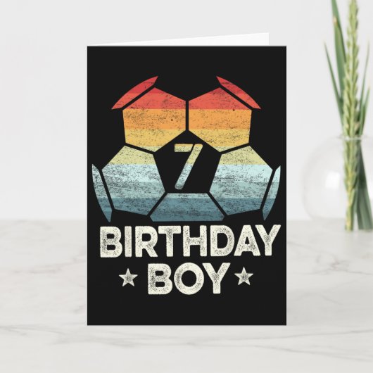 7歳のサッカー選手のプレゼント 7歳の誕生日 男の子用 カード (正面)