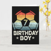 7歳のサッカー選手のプレゼント 7歳の誕生日 男の子用 カード (黄色い花)