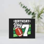 7歳のサッカー パーティーテーマ 7歳の誕生日 男の子 ポストカード (スタンド正面)