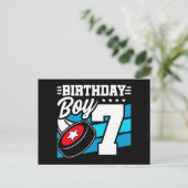 7歳のハッカーパーティテーマ 7歳の誕生日男子 ポストカード (スタンド正面)