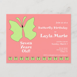 7歳のバタフライ・バースデーパーティー ポストカード