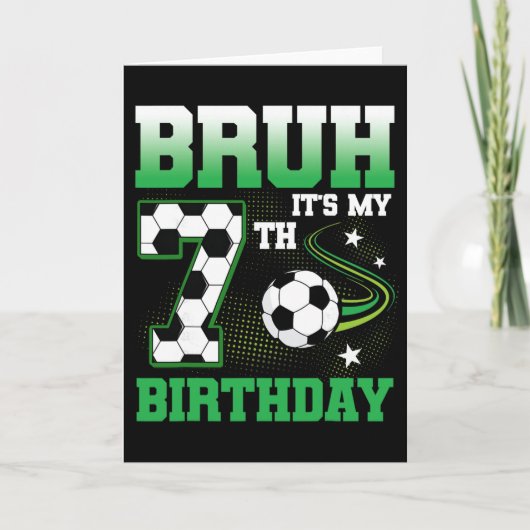 7歳のブラゥ 7歳の誕生日 サッカー少年 カード (正面)