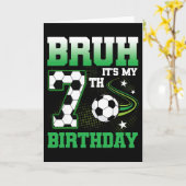 7歳のブラゥ 7歳の誕生日 サッカー少年 カード (黄色い花)