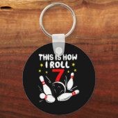7歳のボーリング私は7転が誕生日 キーホルダー (正面)