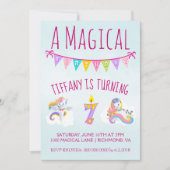 7歳のユニコーン誕生パーティー 招待状 (正面)