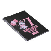 7歳のユニコーン誕生日の魔法の女の子をカスタマイズ ノートブック (右側)