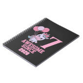 7歳のユニコーン誕生日の魔法の女の子をカスタマイズ ノートブック (左側)