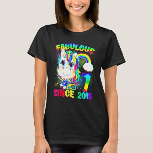 7歳のユニコーン 7歳の誕生日 ユニコーン ガール シンク Tシャツ (正面)