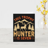 7歳の子供の狩猟誕生日パーティー　ダック　鹿 カード (黄色い花)