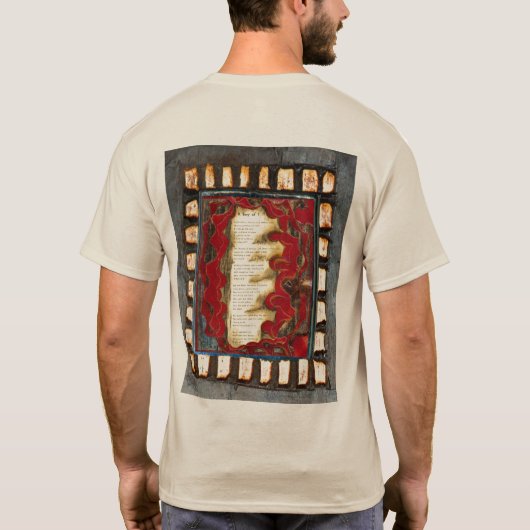 7歳の少年、悪を征服 Tシャツ (裏面)