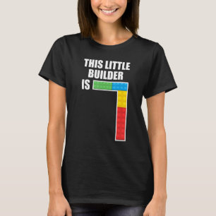 7歳の建物ブロック7誕生日レンガ玩具 Tシャツ