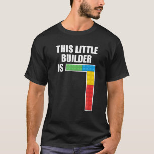7歳の建物ブロック7誕生日レンガ玩具 Tシャツ