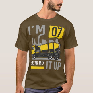 7歳の時間Itコンクリートミキサートラック7thミックス Tシャツ