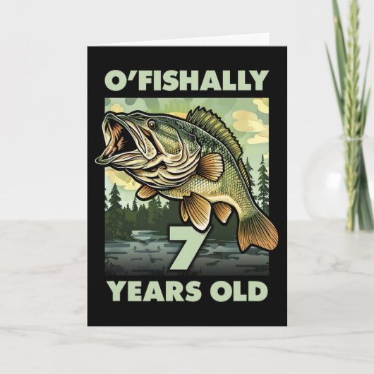 7歳の漁師 O'fishally 7 釣り 7歳 誕生日 カード (正面)