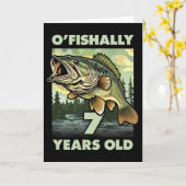 7歳の漁師 O'fishally 7 釣り 7歳 誕生日 カード (黄色い花)