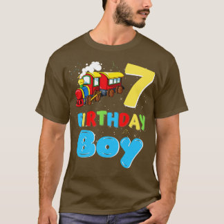 7歳の男の子の列車恋人誕生日ギフト Tシャツ