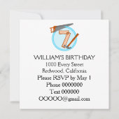 7歳の男の子ビルダーのツール誕生日デザイン 招待状 (裏面)