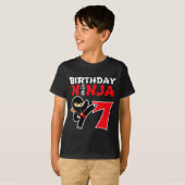 7歳の空手忍者パーティーキッズ7歳の誕生日T Tシャツ (正面フル)