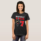 7歳の空手忍者パーティーキッズ7歳の誕生日T Tシャツ (正面フル)