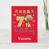 7歳の誕生日おめでとうカード カード (正面)