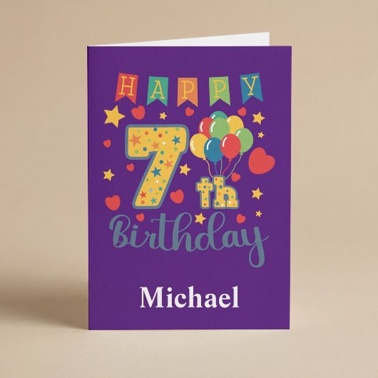 7歳の誕生日おめでとうカード カード