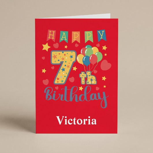 7歳の誕生日おめでとうカード カード