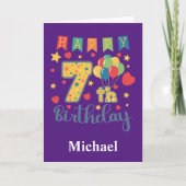 7歳の誕生日おめでとうカード カード (正面)