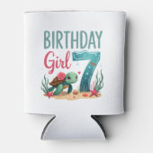 7歳の誕生日おめでとう ウミガメ 海 オーシャン アクア 缶クーラー (正面)