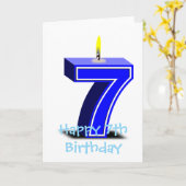 7歳の誕生日おめでとう カード (黄色い花)