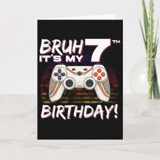 7歳の誕生日おめでとう!ゲーマーの誕生日プレゼント 7歳 カード (正面)