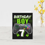 7歳の誕生日おめでとう ゲームコントローラー ゲーマー 7歳 カード (黄色い花)