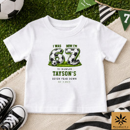 7歳の誕生日おめでとう！サッカー好きな少年にぴったりの「I Was 6, Now I’m 7」デザイ ベビーTシャツ