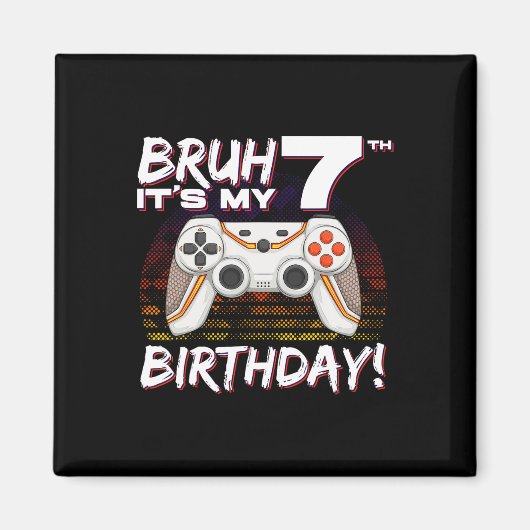 7歳の誕生日おめでとう!ビデオゲーム好きな少年に贈るギフト 7歳の誕生日 マグネット (正面)