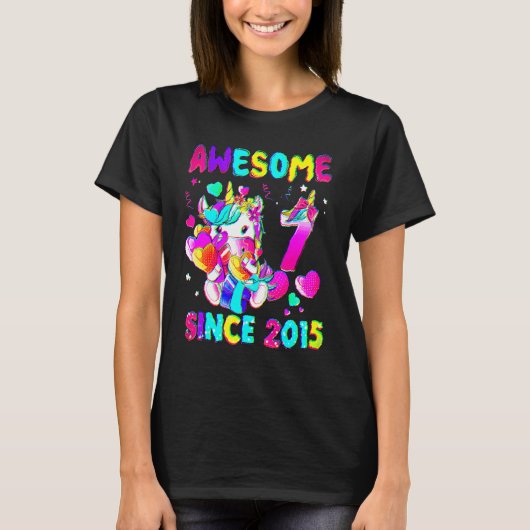 7歳の誕生日おめでとう ユニコーン ガール すばらしい Tシャツ (正面)