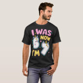 7歳の誕生日おめでとう ユニコーン 6歳から7歳へ Tシャツ (正面フル)