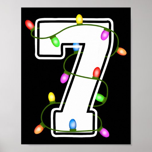 7歳の誕生日おめでとう 少年 クリスマス 誕生日プレゼント ポスター (正面)