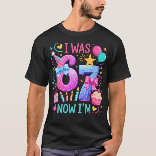 7歳の誕生日おめでとう!私は6歳、今は7歳! Tシャツ (正面)