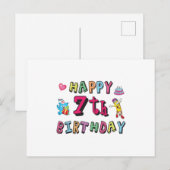 7歳の誕生日おめでとう　7歳の誕生日メッセージ ポストカード (正面/裏面)
