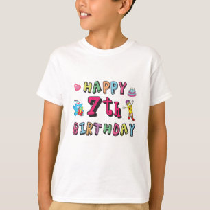 7歳の誕生日おめでとう 7歳の誕生日メッセージ Tシャツ