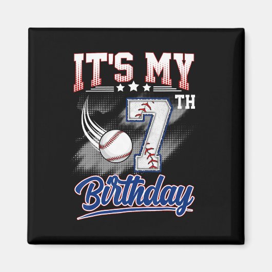 7歳の誕生日おめでとう!7歳の誕生日 マグネット (正面)