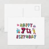 7歳の誕生日おめでとう　7歳の願い ポストカード (正面/裏面)