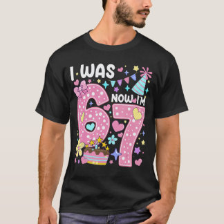 7歳の誕生日おめでとう Funny Si Seven 6歳だったのに今は7歳 Tシャツ